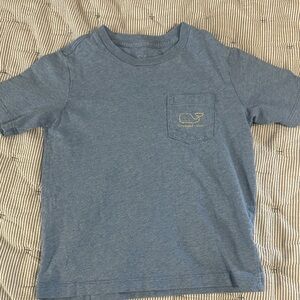 Vineyard Vines Kids Heather Blue Pocket Tee
